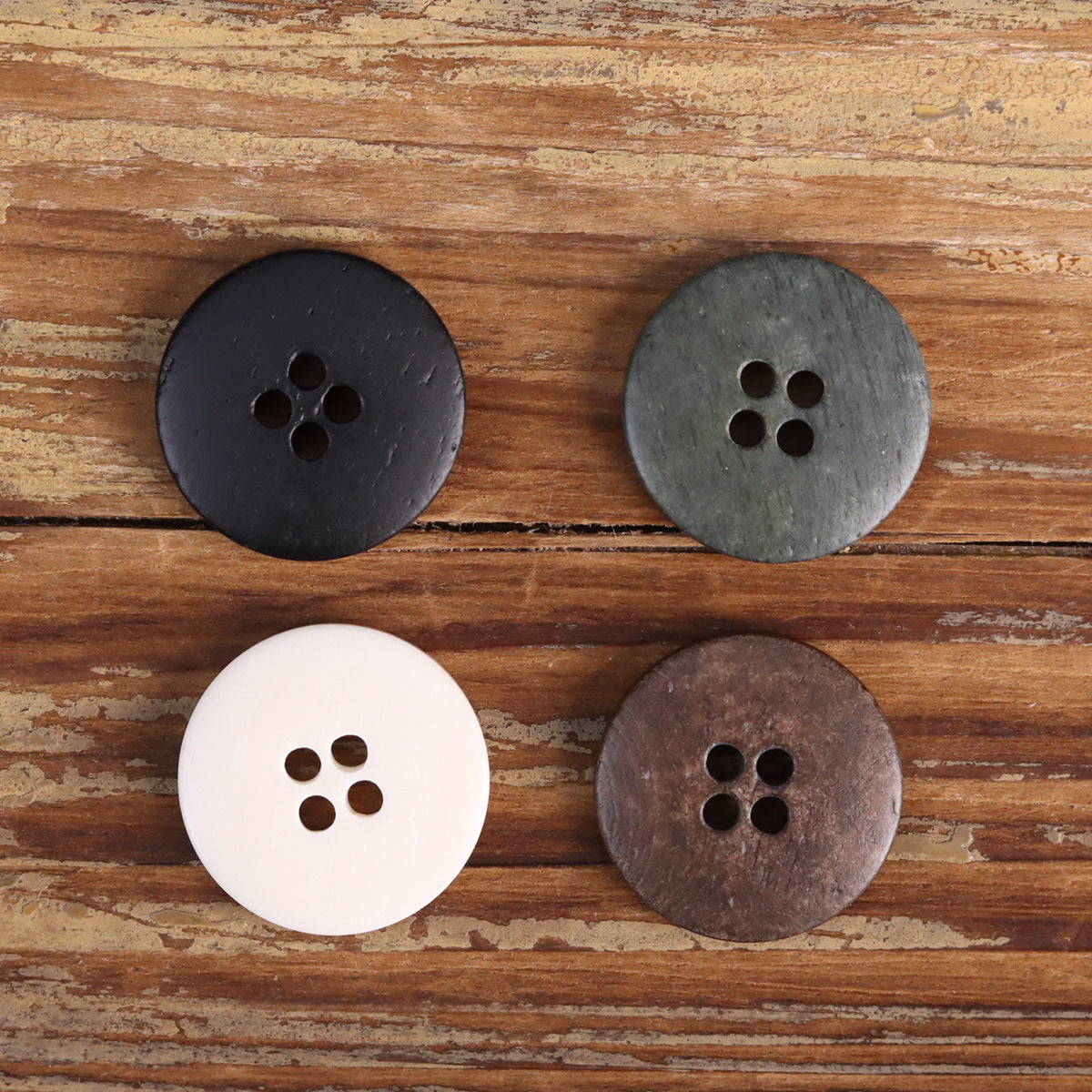 Retro Distressed Bovine Bone Buttons for Men's Jackets Shirts 48 Pack (4 Sizes) - Lots of Buttons