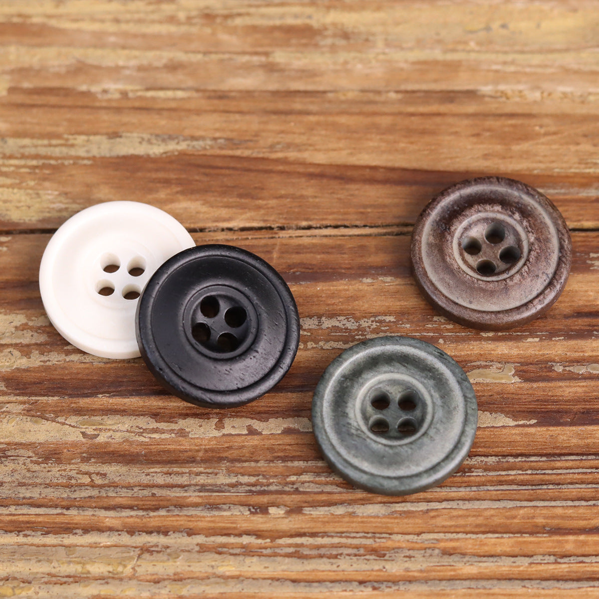 Retro Distressed Bovine Bone Buttons for Men's Jackets Shirts 48 Pack (4 Sizes) - Lots of Buttons
