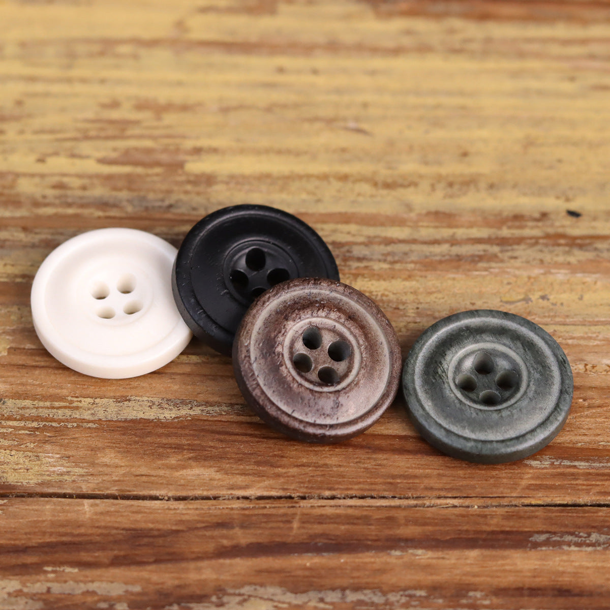 Retro Distressed Bovine Bone Buttons for Men's Jackets Shirts 48 Pack (4 Sizes) - Lots of Buttons