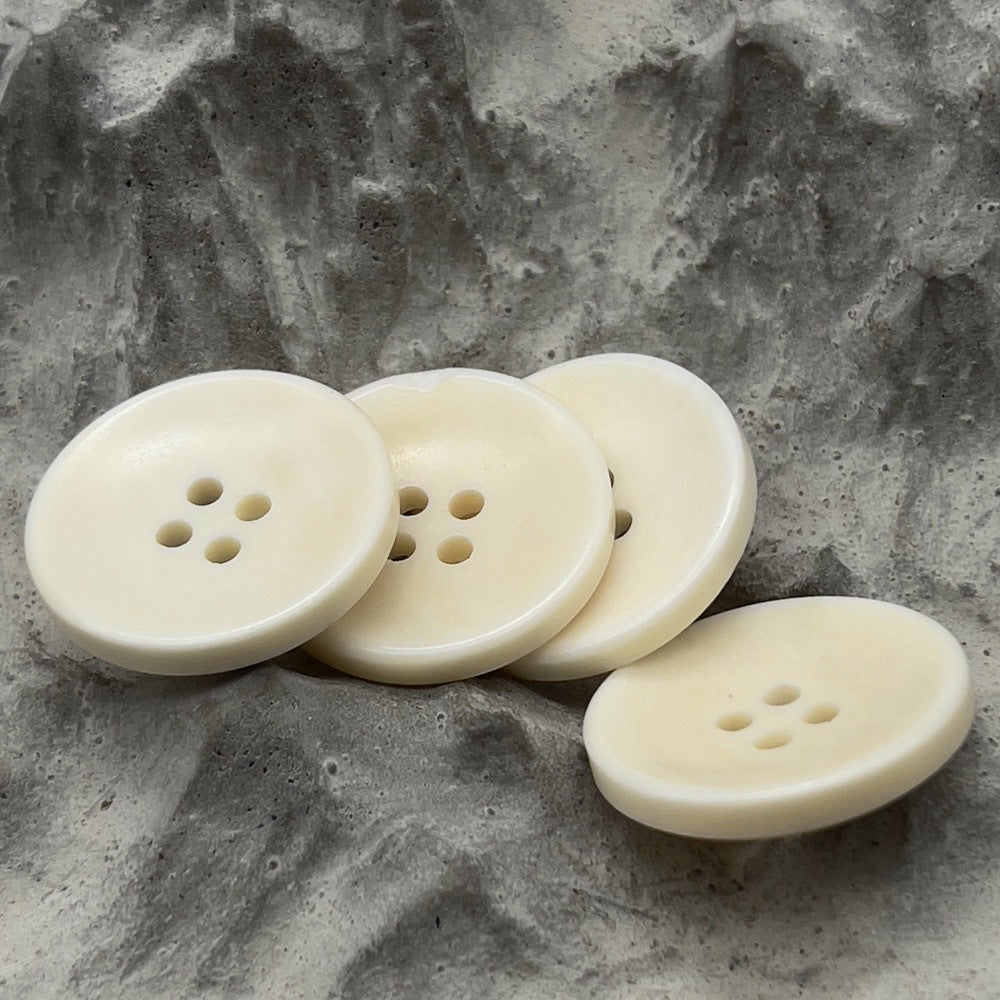 Distressed Weiße Khaki Natürliche Rinderknochenknöpfe 18er Pack (3 Größen)