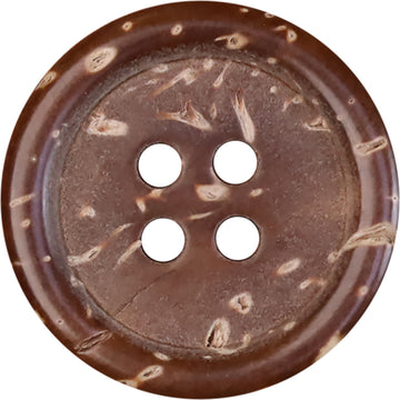 18-32L Natural Dark Brown Coconut Shell Buttons 60 Pack