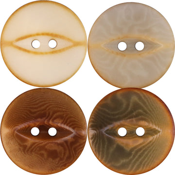 Bottoni in guscio di noce di palma Fish-Eye grigio rossastro naturale 20 pezzi