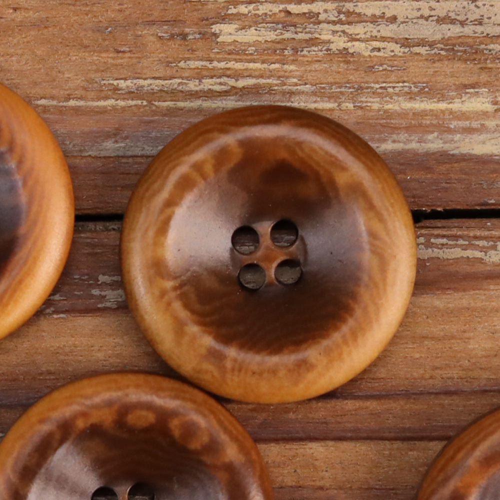 15-25mm Bottoni in Guscio di Noce di Palma Retro Bruciato 25 Pezzi