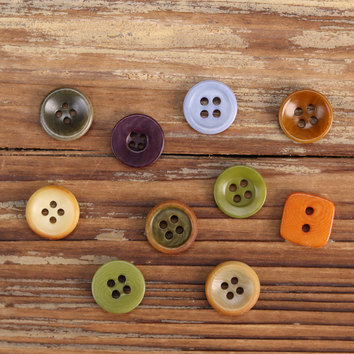 Bottoni per camicie in frutta naturale da 11,5 mm per polo 45 pezzi (9 stili)