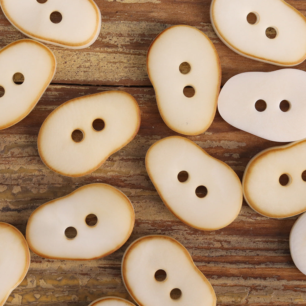 Peanut-Shaped Natural Fruit Buttons for Children's Cardigans 20 Pack - Lots of Buttons