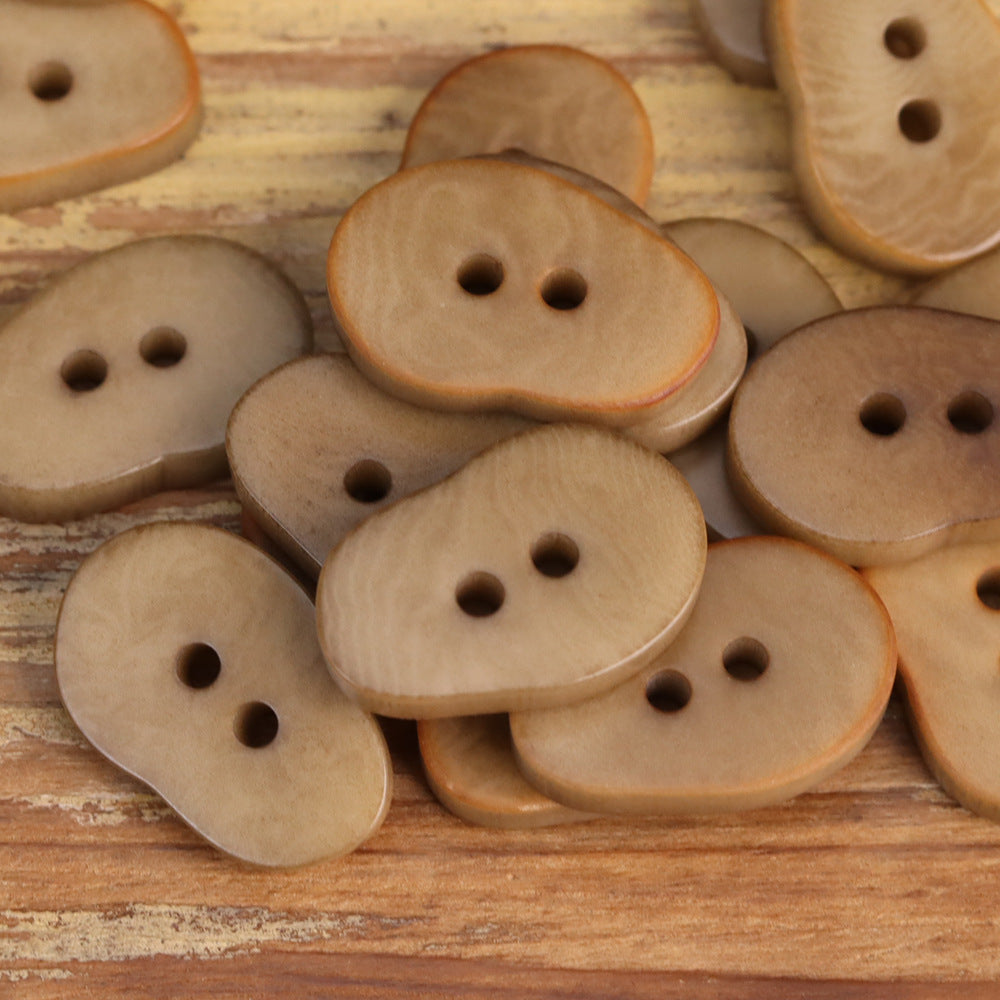 Peanut-Shaped Natural Fruit Buttons for Children's Cardigans 20 Pack - Lots of Buttons