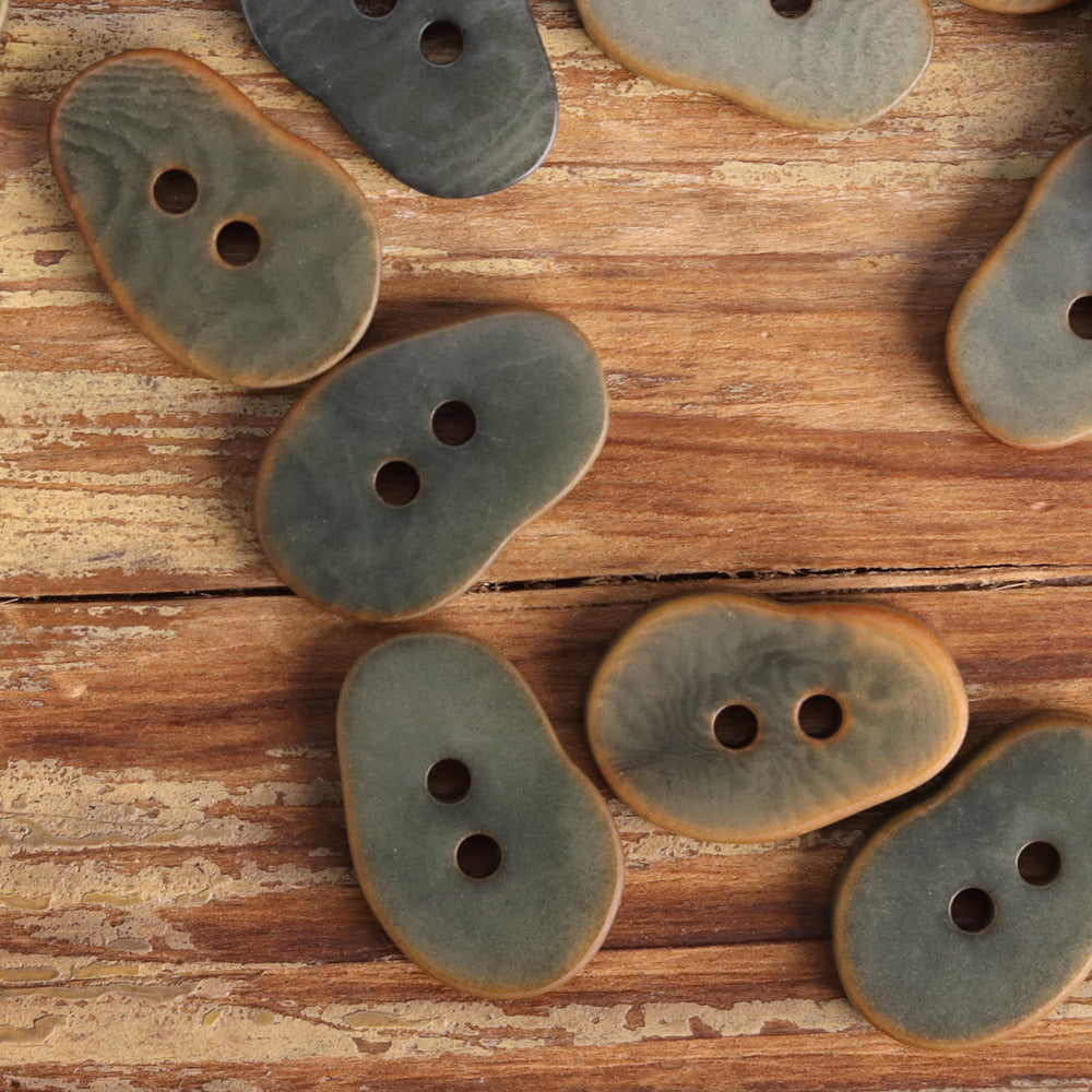 Peanut-Shaped Natural Fruit Buttons for Children's Cardigans 20 Pack - Lots of Buttons