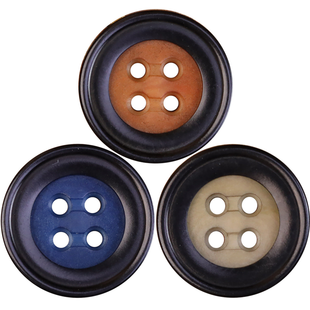 Two-Tone Palm Fruit Shell Four-Hole Buttons for Men's Jackets 30 Pack - Lots of Buttons