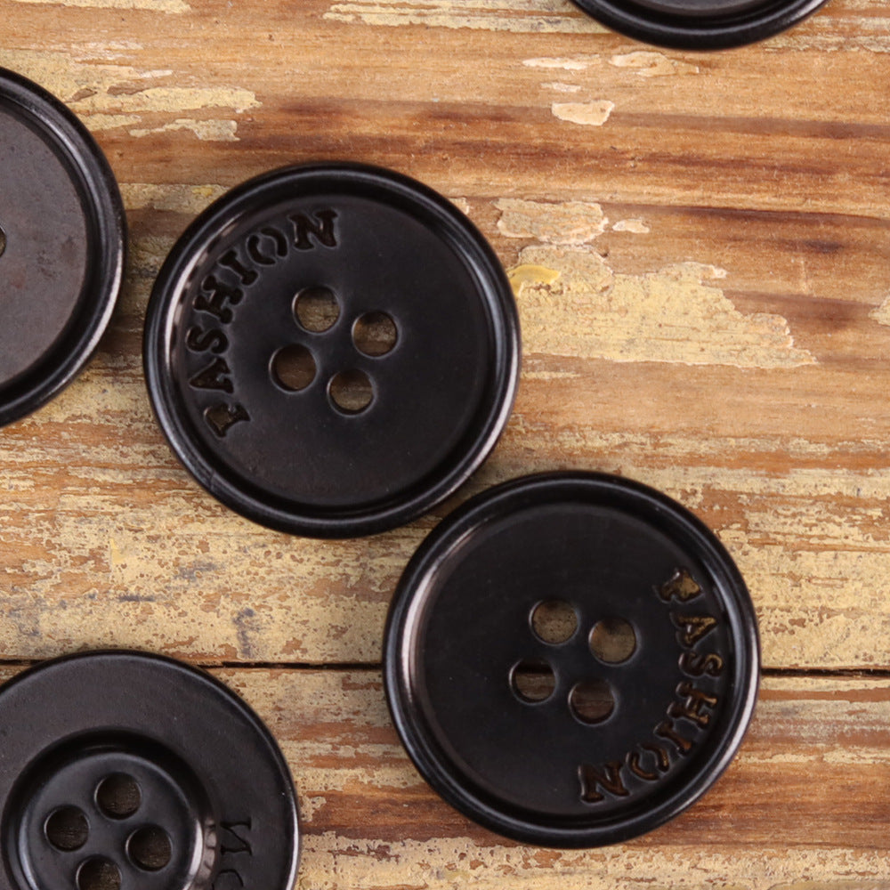 23mm Bottoni di Moda in Frutta con Texture Crepata Nero Caffè Scuro 12pcs