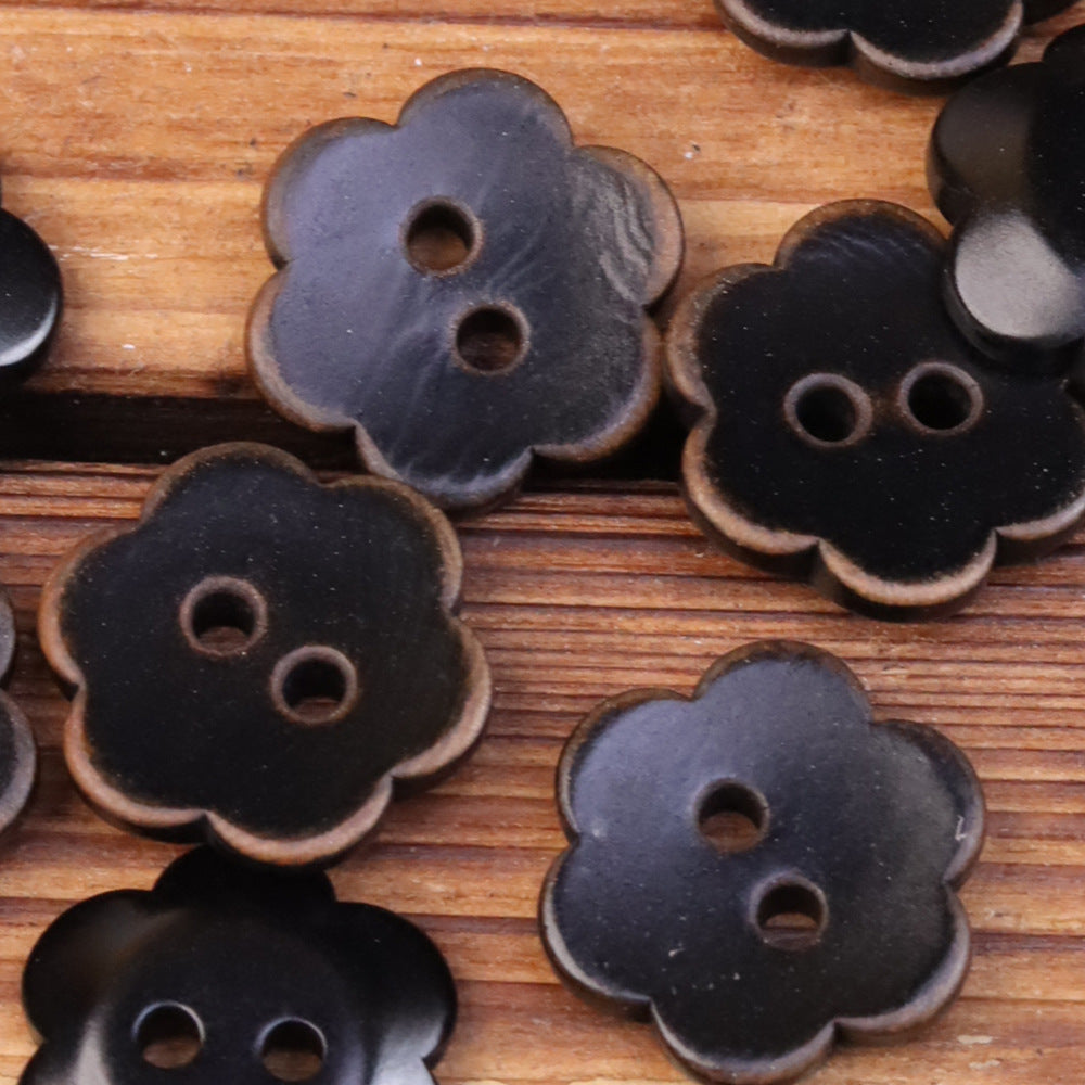 Flower-Shaped Eco-Friendly Corozo Buttons For Kids' Clothing 20 Pack - Lots of Buttons