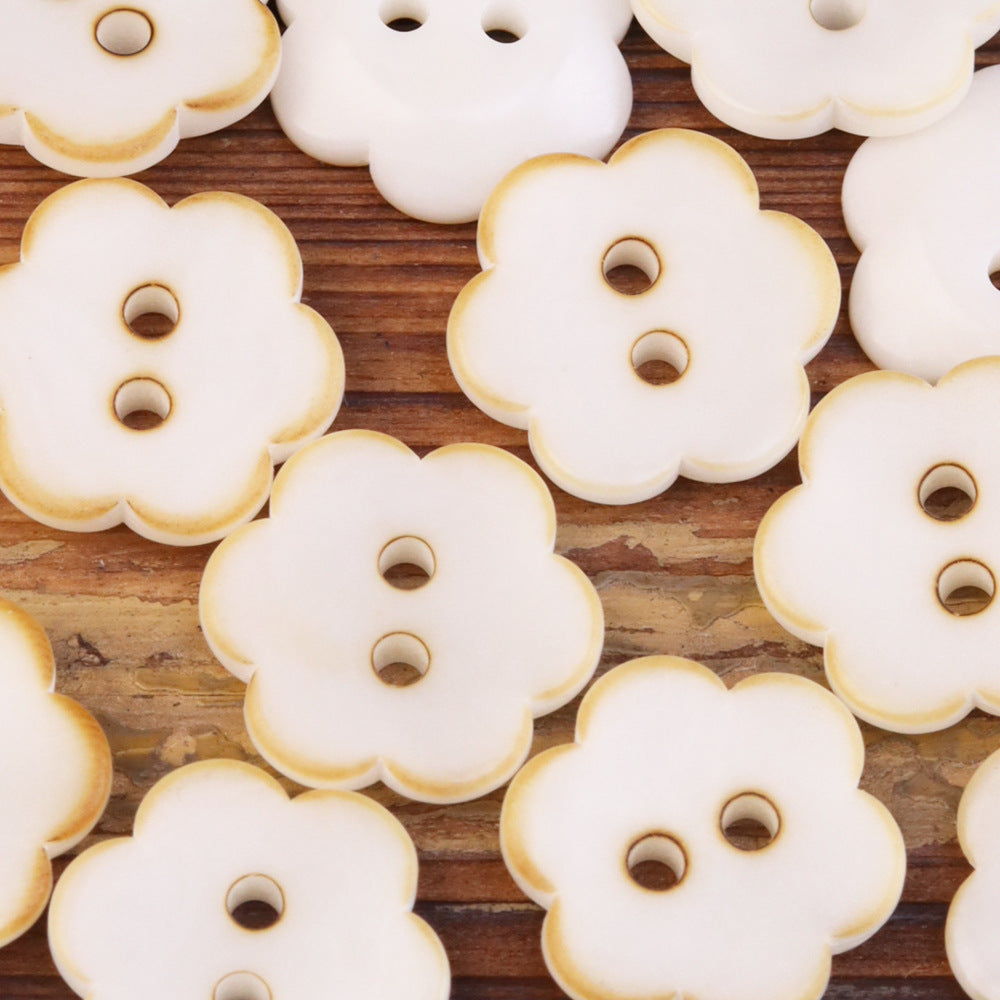 Flower-Shaped Eco-Friendly Corozo Buttons For Kids' Clothing 20 Pack - Lots of Buttons