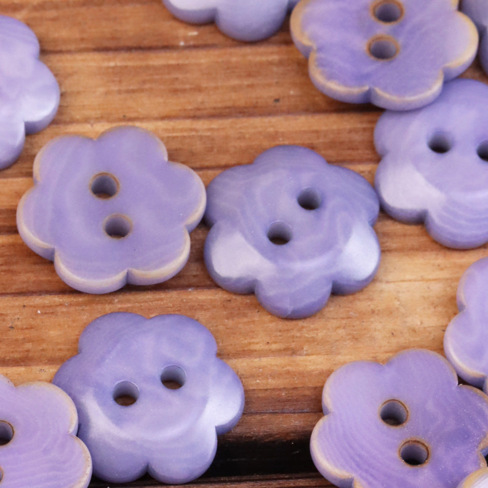 Flower-Shaped Eco-Friendly Corozo Buttons For Kids' Clothing 20 Pack - Lots of Buttons