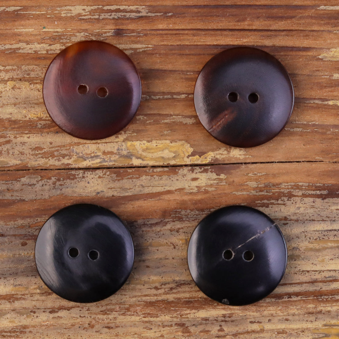 11.5-25mm Bottoni in Corno a Occhio di Pesce Nero Lucido 30 Pezzi