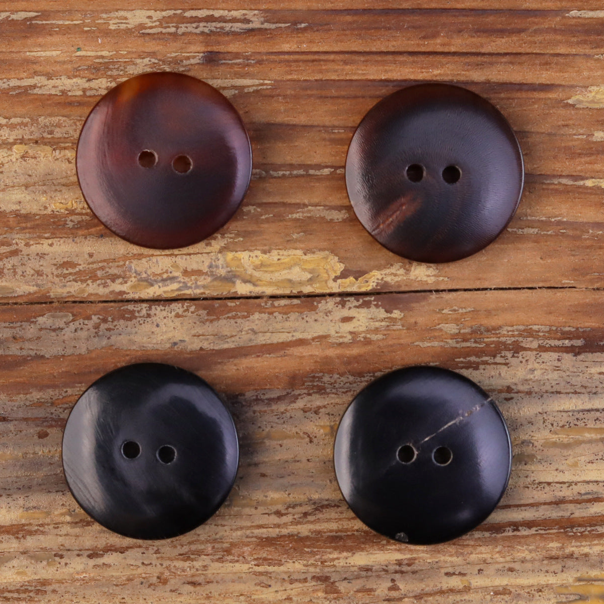 11.5-25mm Bottoni in Corno a Occhio di Pesce Nero Lucido 30 Pezzi