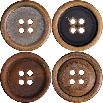 Pulsanti Retro Horn a Bordo Arrotondato Tutto Nero Lucido 20 Pezzi (5 Misure)