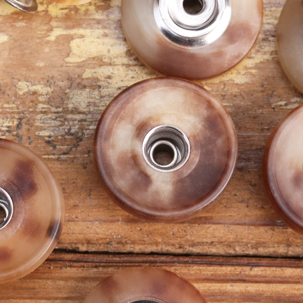 18mm Matte High-End Genuine Horn Rivet Stud Buttons 2pcs
