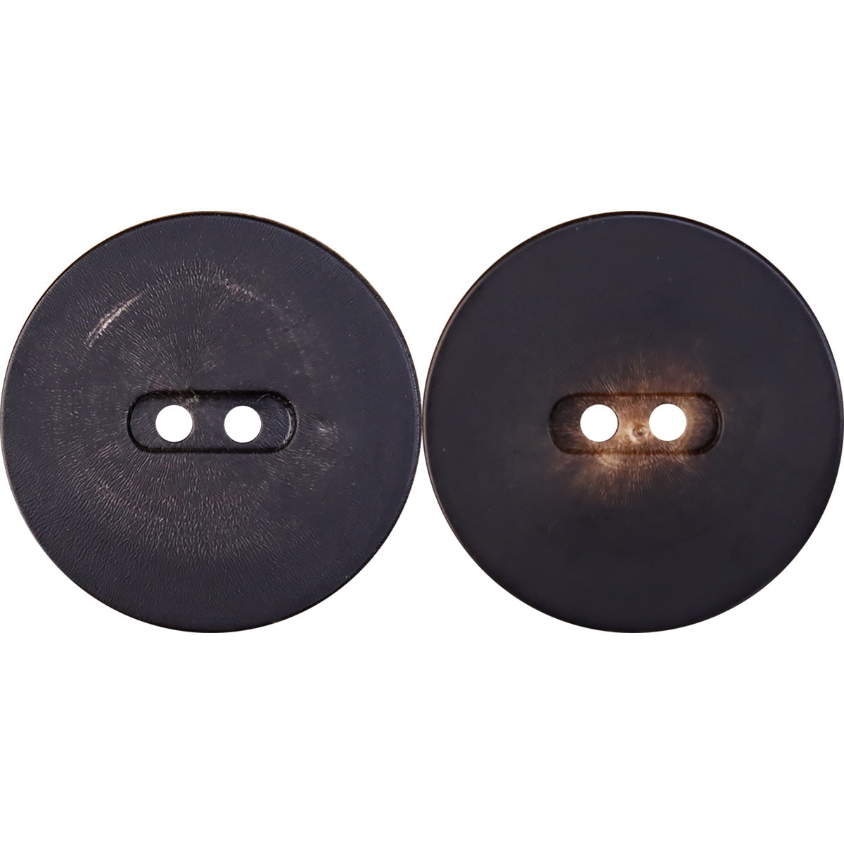 Pulsanti Retro a Corno Nero Caffè Scuro Due Occhi 30 Pezzi (6 Misure)