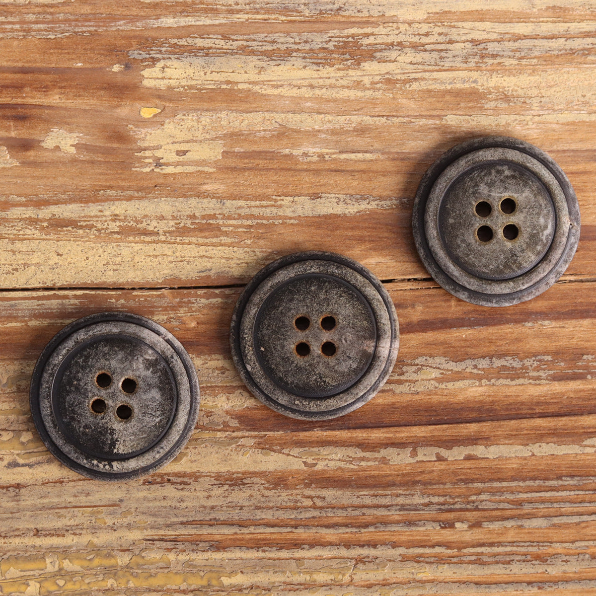Gray-Black Natural Horn Buttons For Men's Retro Jackets 25 Pack - Lots of Buttons