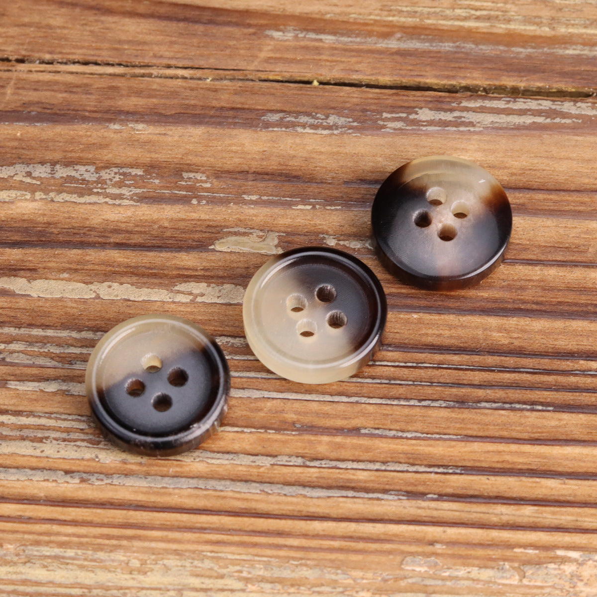Bottoni per camicia in corno di bovino giallo naturale con bordi arrotondati da 11,5 mm 6 pezzi