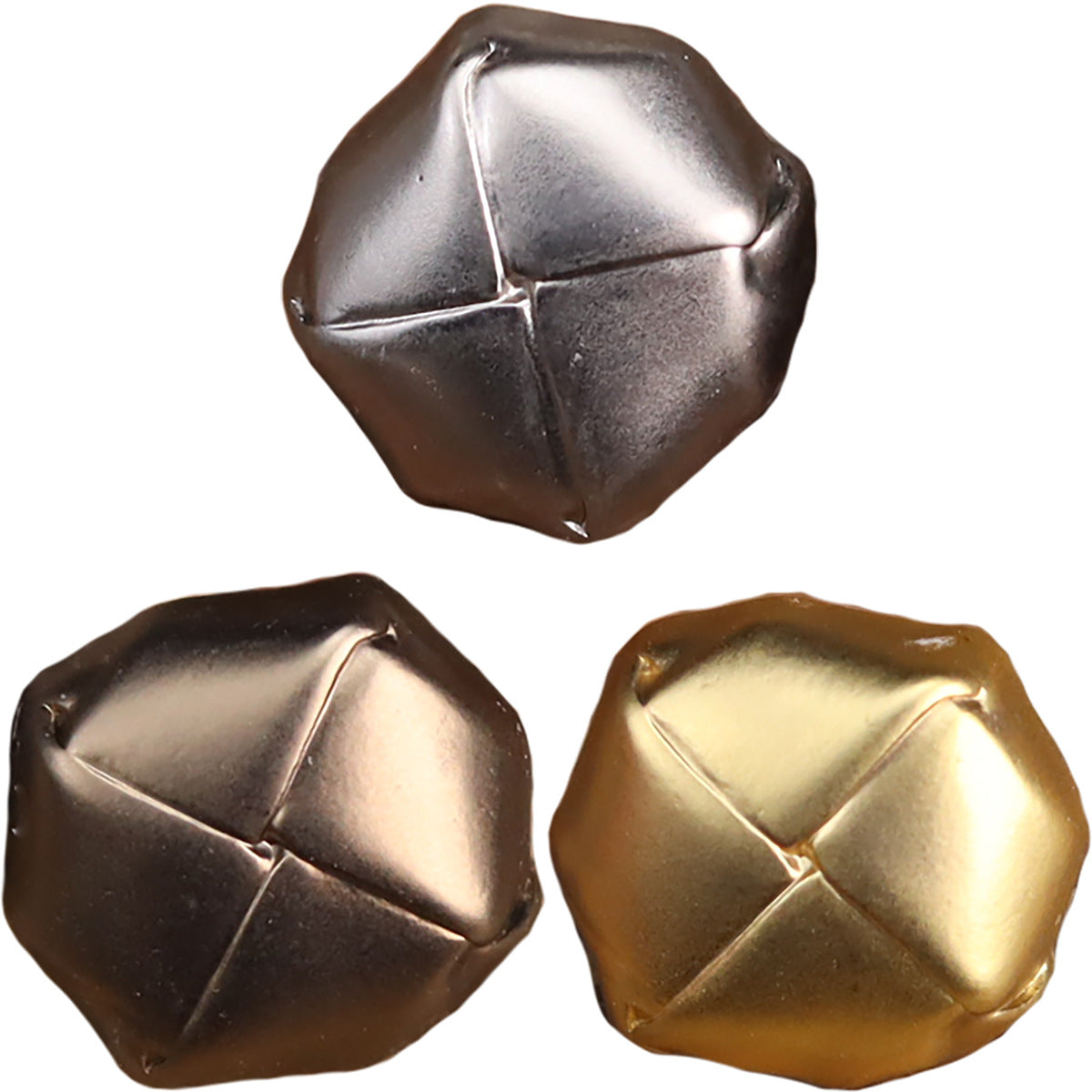 Boutons en métal vintage usés or argent brun - Pack de 18