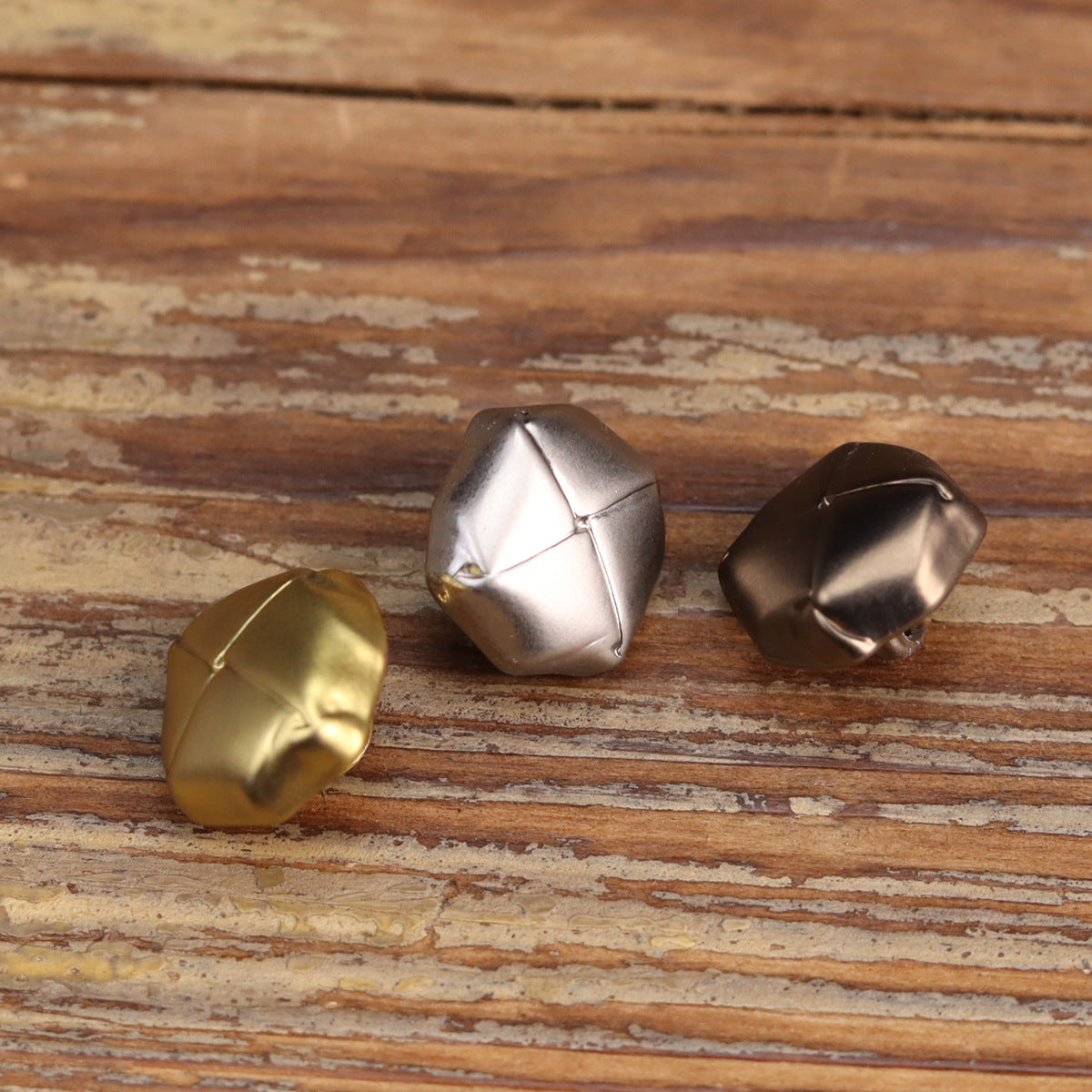 Boutons en métal vintage usés or argent brun - Pack de 18