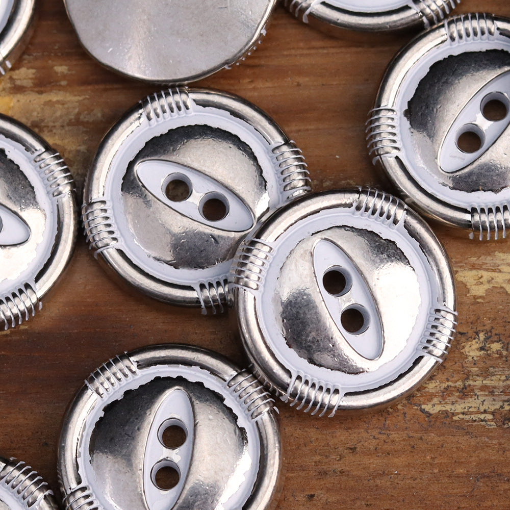 Fisköga Antik Brons Silver Zinklegering Metallknappar 20 Pack