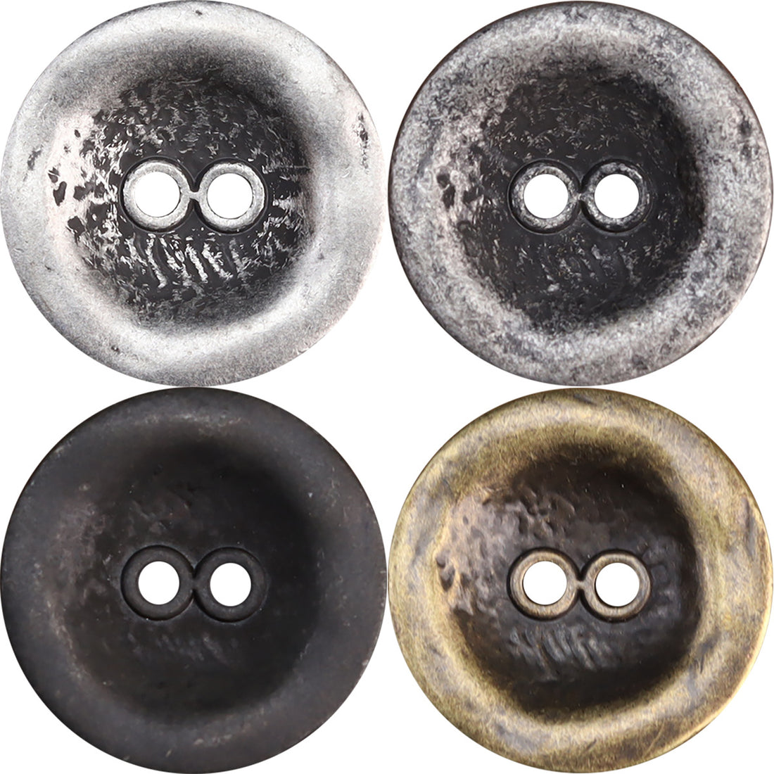 Antiqued Heavy Rust Two-Hole Metal Buttons for Men's Jackets 20 Pack 