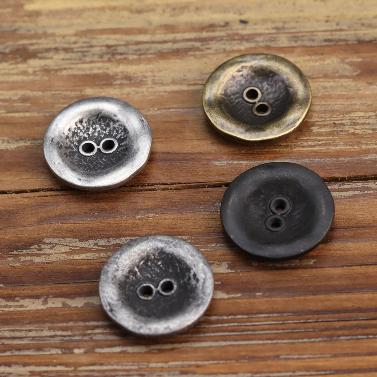 Antiqued Heavy Rust Two-Hole Metal Buttons for Men's Jackets 20 Pack - Lots of Buttons
