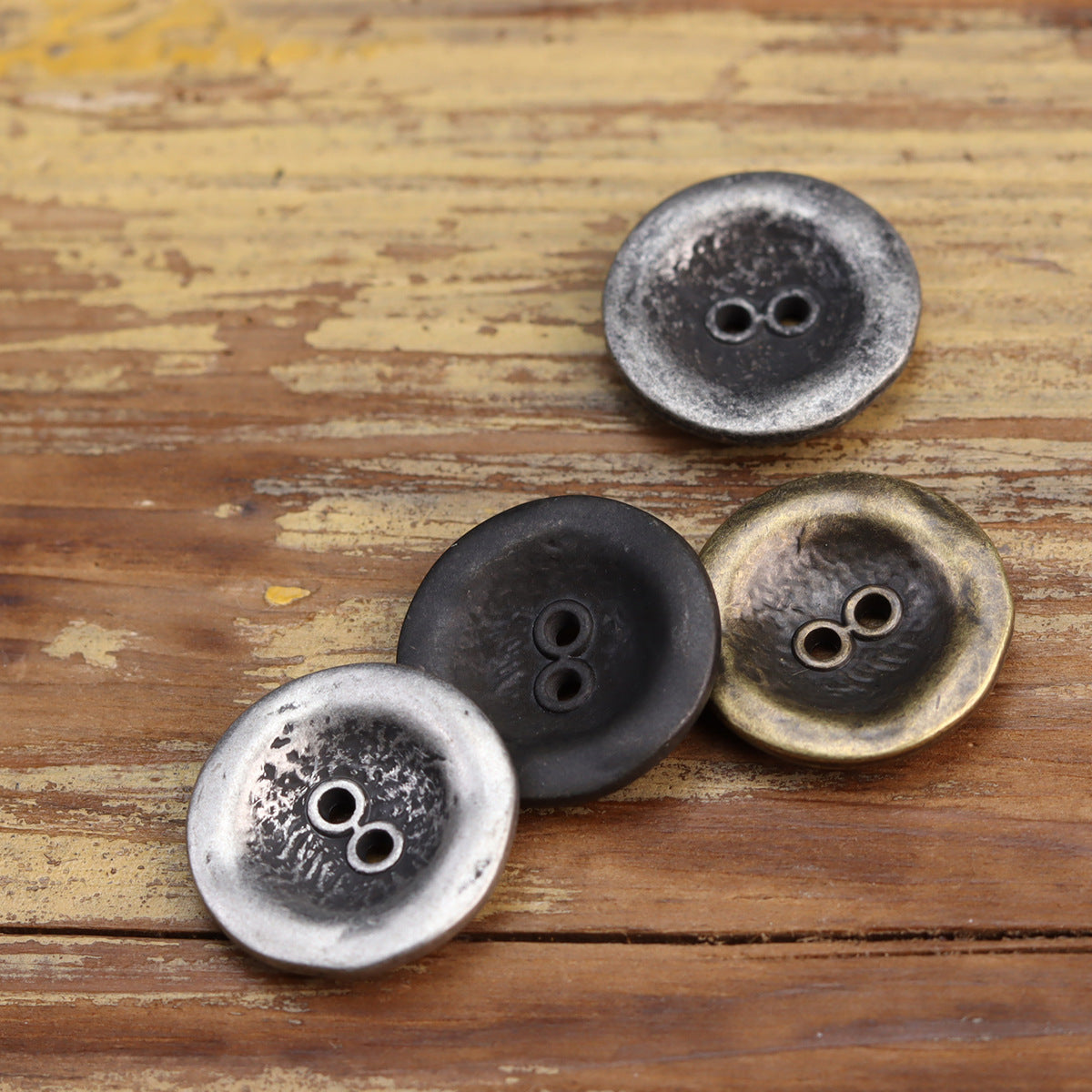 Antiqued Heavy Rust Two-Hole Metal Buttons for Men's Jackets 20 Pack - Lots of Buttons