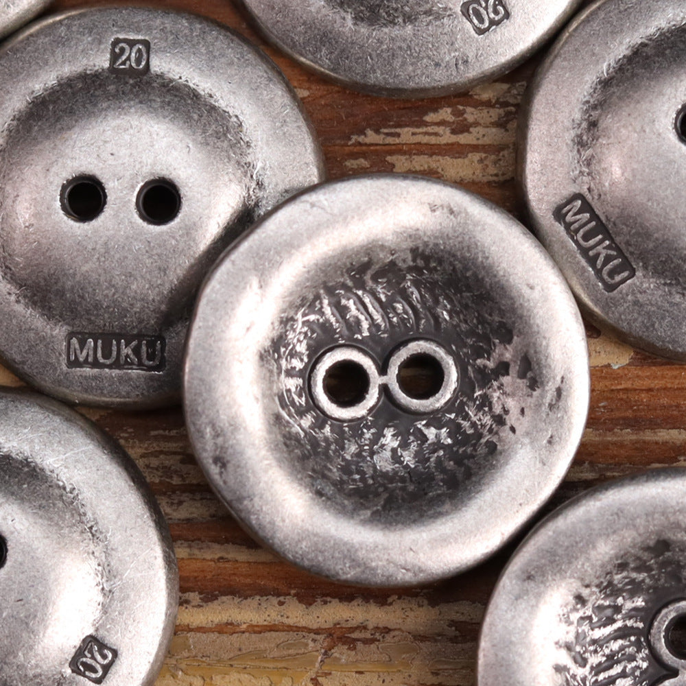 Antiqued Heavy Rust Two-Hole Metal Buttons for Men's Jackets 20 Pack - Lots of Buttons