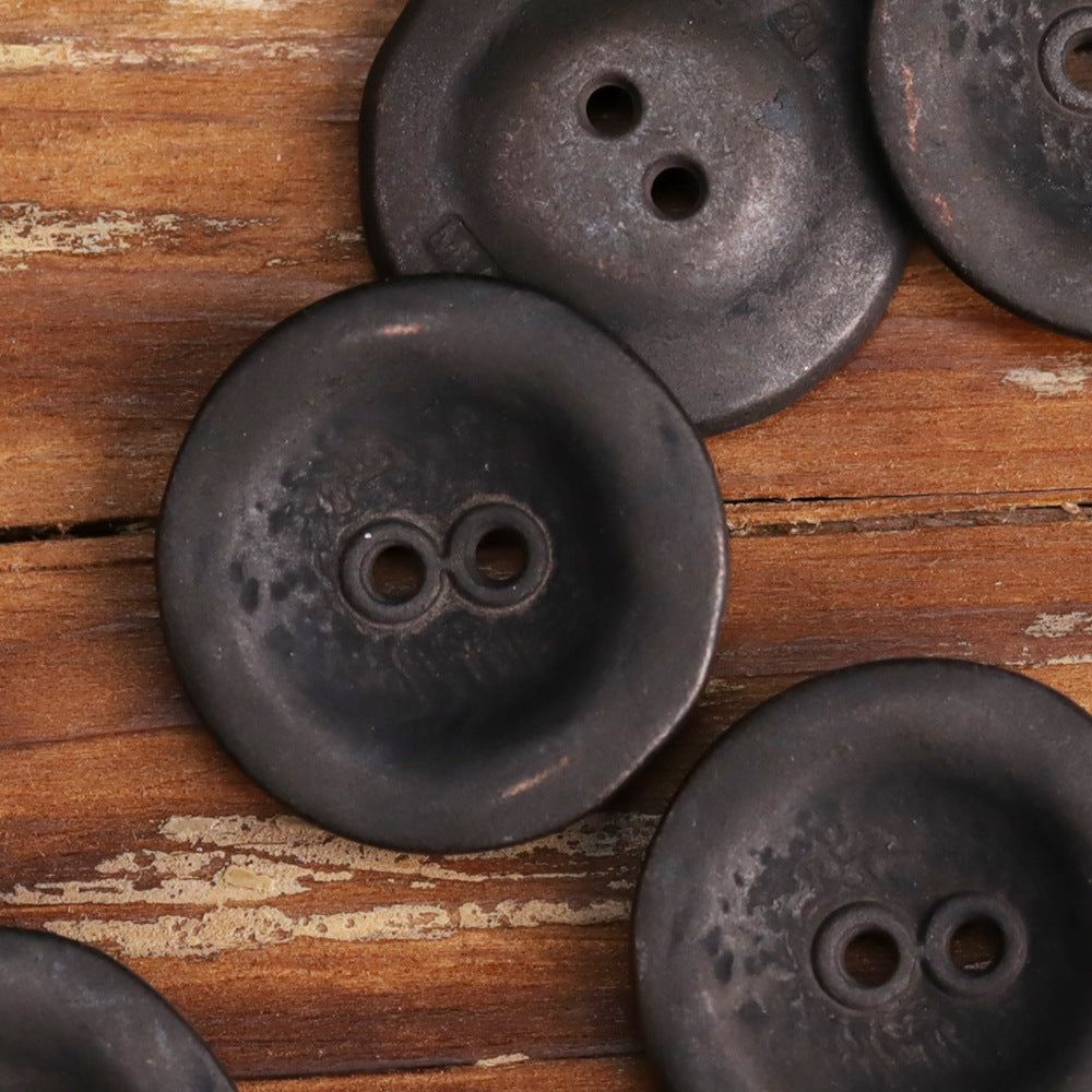 Antiqued Heavy Rust Two-Hole Metal Buttons for Men's Jackets 20 Pack - Lots of Buttons
