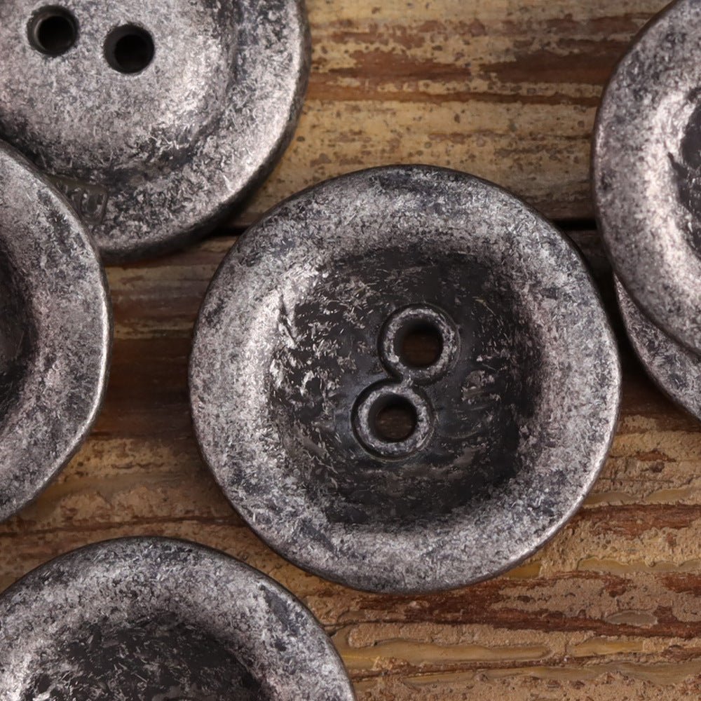 Antiqued Heavy Rust Two-Hole Metal Buttons for Men's Jackets 20 Pack - Lots of Buttons