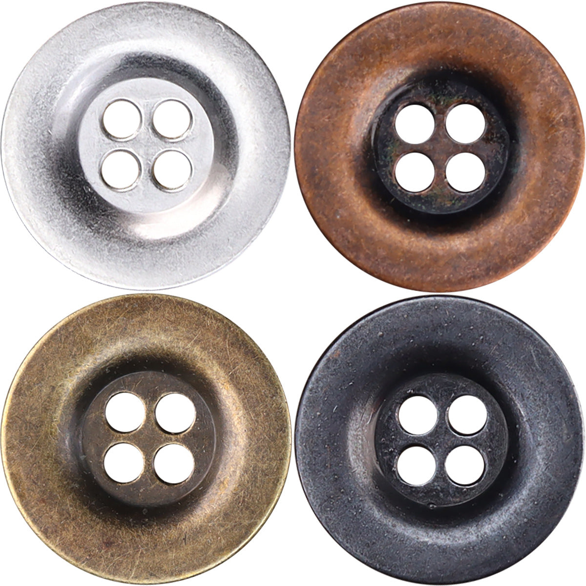 Black Tin Wide-Edged Buttons for Men's Denim Jackets 20 Pack - Lots of Buttons