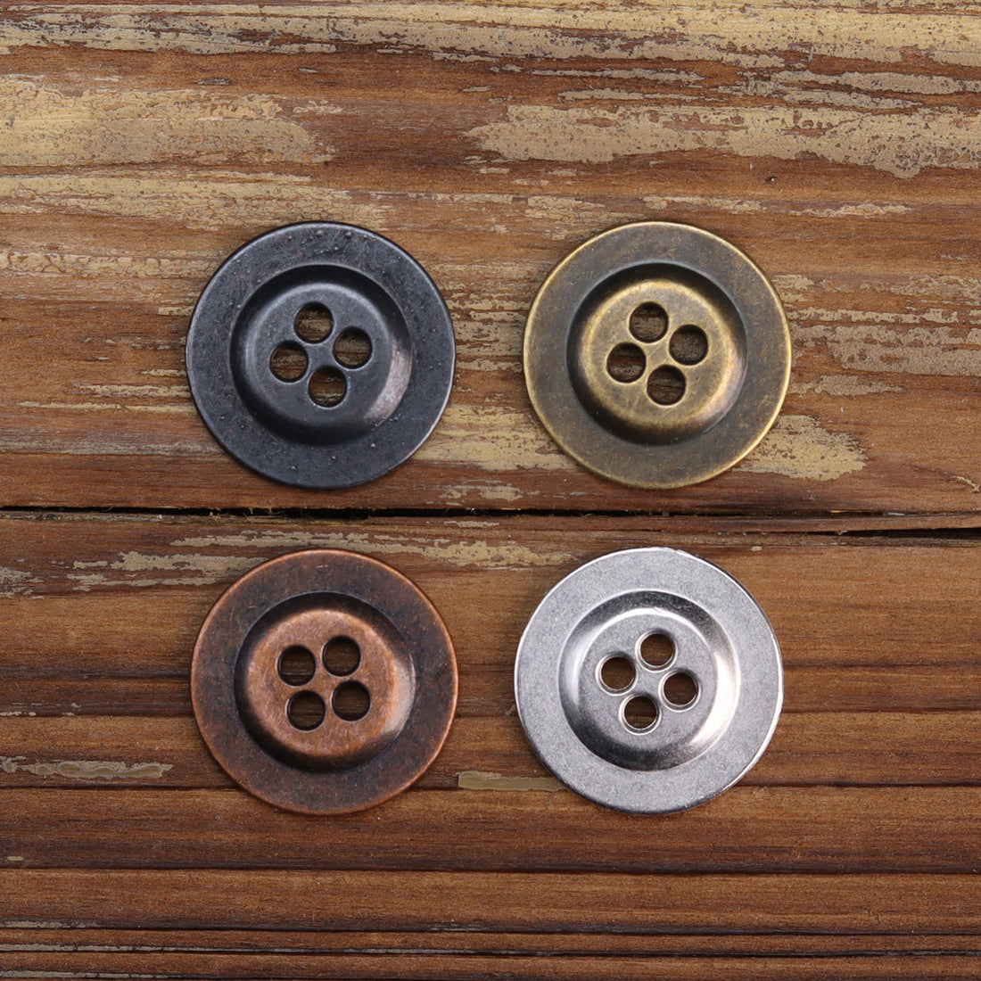 Black Tin Wide-Edged Buttons for Men's Denim Jackets 20 Pack 