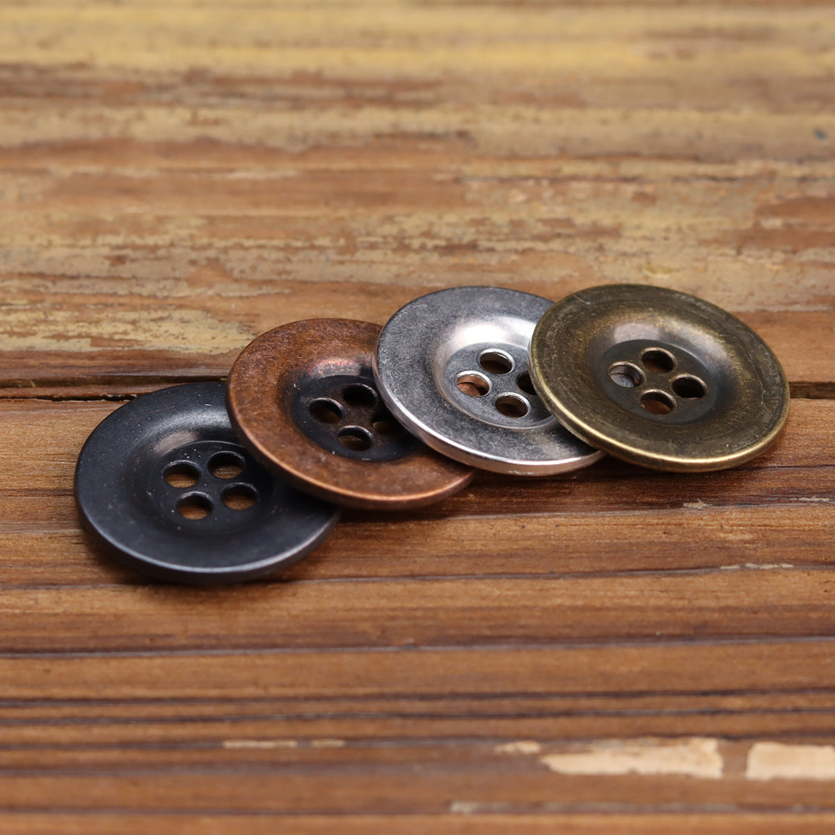 Black Tin Wide-Edged Buttons for Men's Denim Jackets 20 Pack - Lots of Buttons