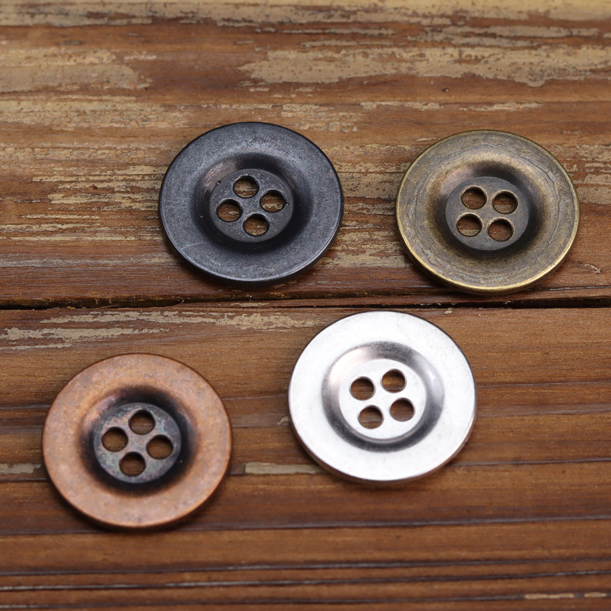 Black Tin Wide-Edged Buttons for Men's Denim Jackets 20 Pack - Lots of Buttons