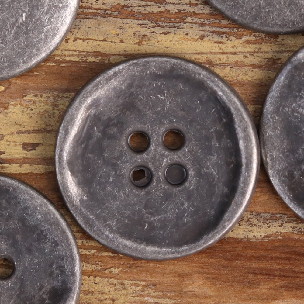 Antique Silver Bronze 4 Hole Metal Buttons for Men's Jackets 20 Pack - Lots of Buttons