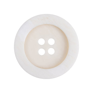 15/20/25mm Off-White Breitrandige Rinderknochenknöpfe 18er Pack
