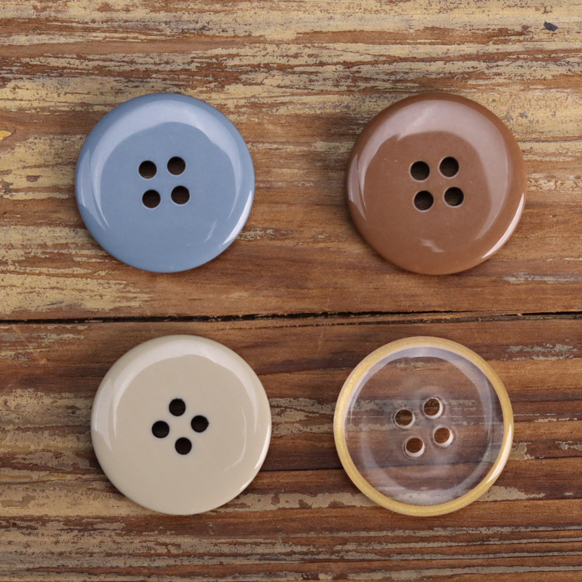 Classic Resin Four-Hole Transparent Buttons for Men's Jackets 48 Pack - Lots of Buttons