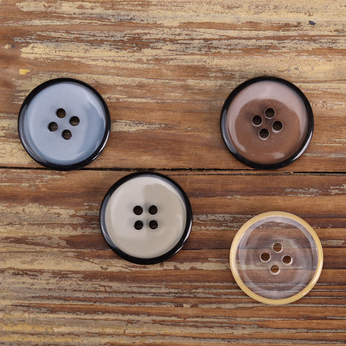 Classic Resin Four-Hole Transparent Buttons for Men's Jackets 48 Pack - Lots of Buttons