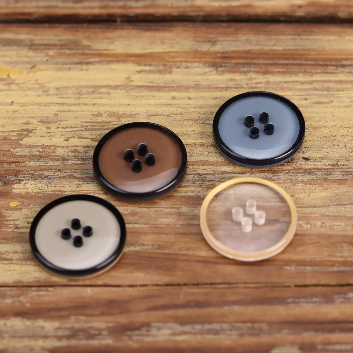 Classic Resin Four-Hole Transparent Buttons for Men's Jackets 48 Pack - Lots of Buttons