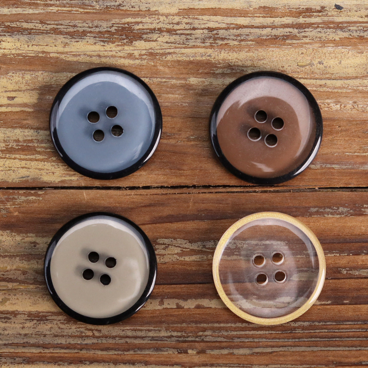 Classic Resin Four-Hole Transparent Buttons for Men's Jackets 48 Pack - Lots of Buttons