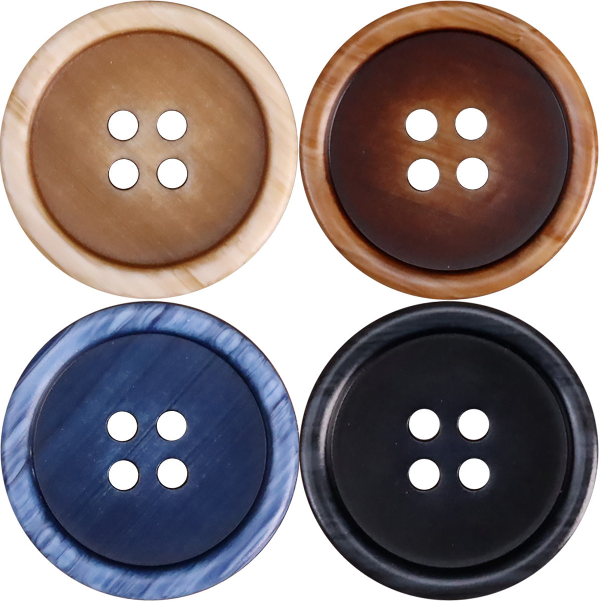 15-25mm Resin Double-Sided Buttons for Men's Workwear Jacket 50 Pack - Lots of Buttons