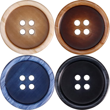 15-25mm Resin Double-Sided Buttons for Men's Workwear Jacket 50 Pack - Lots of Buttons