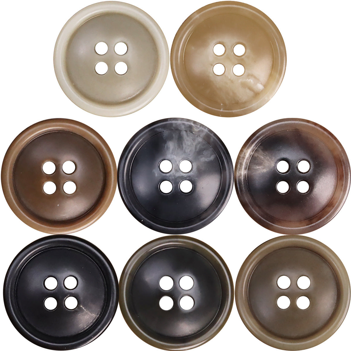 Black Khaki Beige Urea Buttons for Men's Jackets 30 Pack - Lots of Buttons