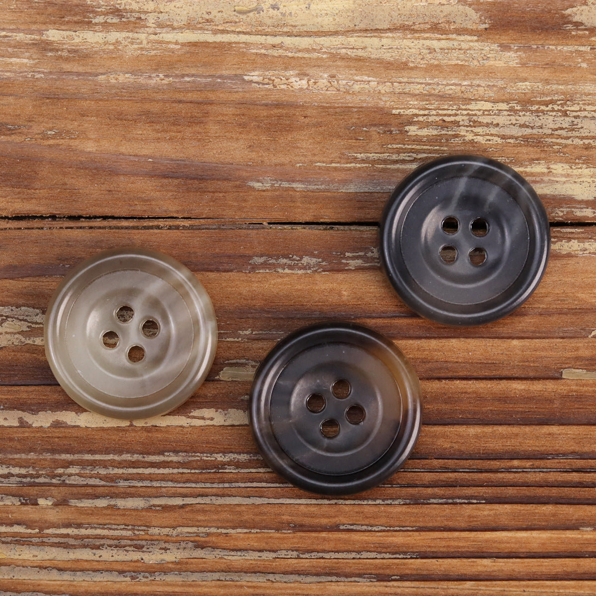 Retro Khaki Black Gray Coffee Urea Buttons for Men's Jackets 30 Pack - Lots of Buttons