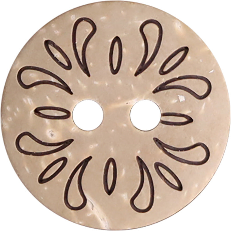 20-24L Přírodní Zahuštěné Bílé Laserové Dřevěné Dvoudírkové Knoflíky 40 Kusů