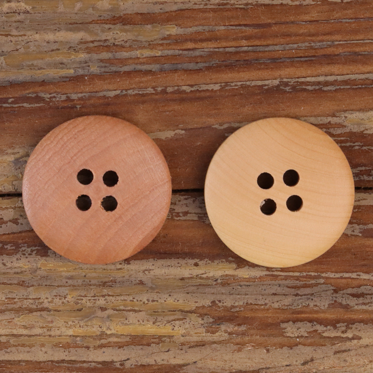 16-40L Bottoni in Legno Naturale a Quattro Fori con Bordo Largo 60 Pezzi