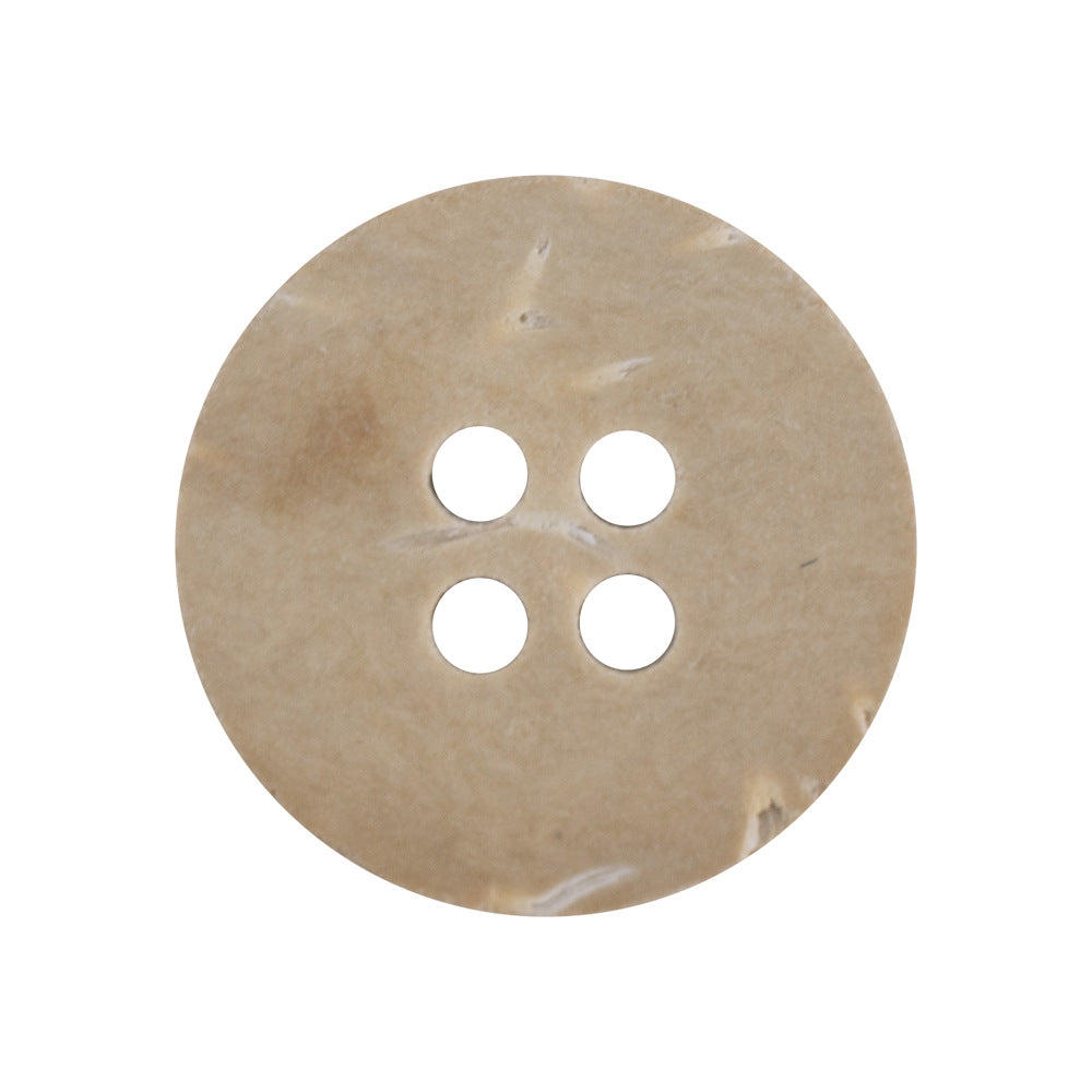 18-44L Off-White Nuci de Cocos Vintage Butoane Plate cu Două Găuri Pachet de 40