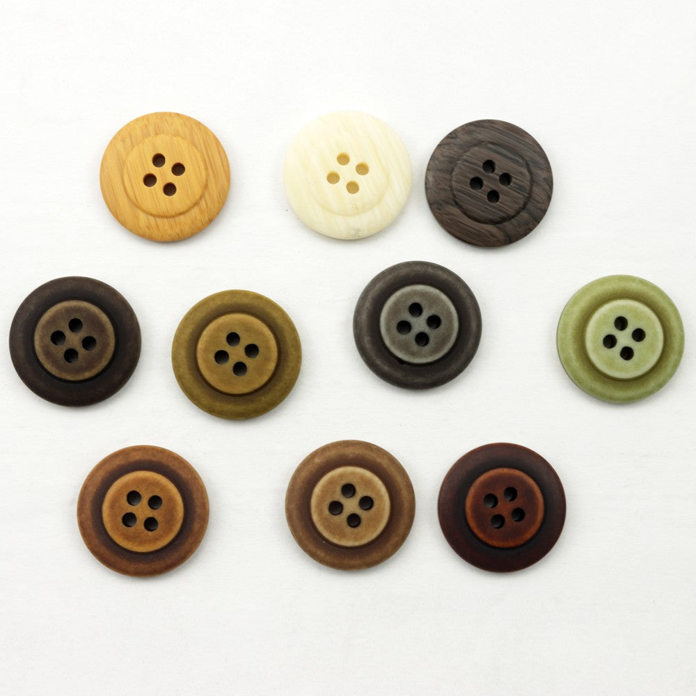 11.5-25mm Zöld Barna Gyanta Négylyukú Gombok 100 Csomag (10 Szín)